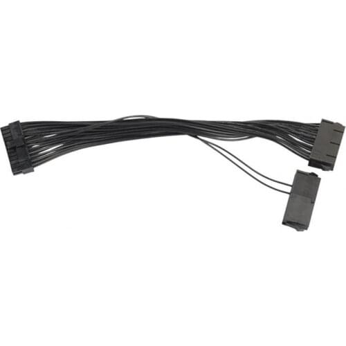 24 Pin Female Cable Dual Multiple PVC Power Supply Splitter Extension Adapter