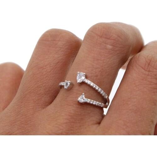 3pc New Cz Charm Midi Finger Rings For Women Open Kunckle Ring Valentine Gift Delicate Tiny Adjustable Factory Promotion