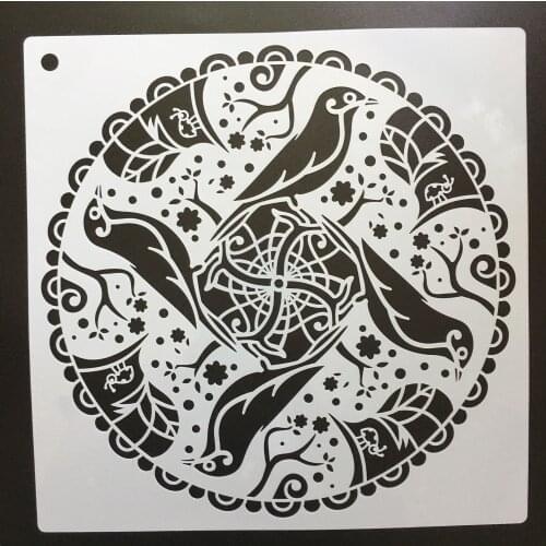 30 * 30cm size bird diy craft mandala mold for painting stencils stamped photo album embossed paper card on wood fabric wall