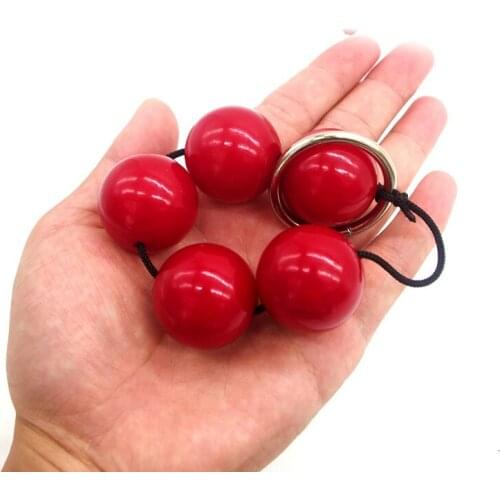 5 Red Pearl Beads Anal Plug Big Ball Anus Beads Butt Plug Lesbian Gay Sex Toys Vaginal Shrink Yin Ball Erotic Toys Adult Game 2