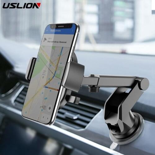 USLION Car Phone Holder in Car For Samsung S10 S9 S8 360 Rotation Car Holder For iPhone X XS MAX Stand Support Windshield Mount