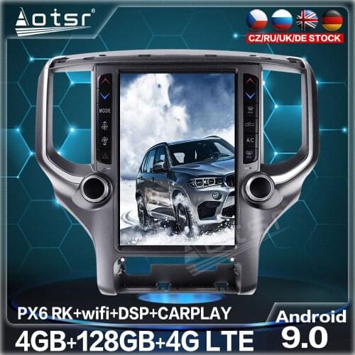 128GB Tesla Screen Car Radio For Dodge RAM 1500 2500 3500 Android 9.0 Multimedia Player Video GPS Navigation Autoradio Stereo BT