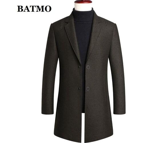 BATMO 2020 new arrival autumn&winter 100% wool trench coat men,mens wool jackets,KBLCPB02