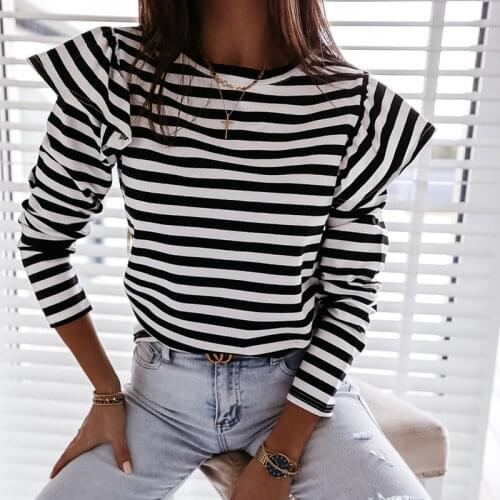 CMBJQE Striped Blouses