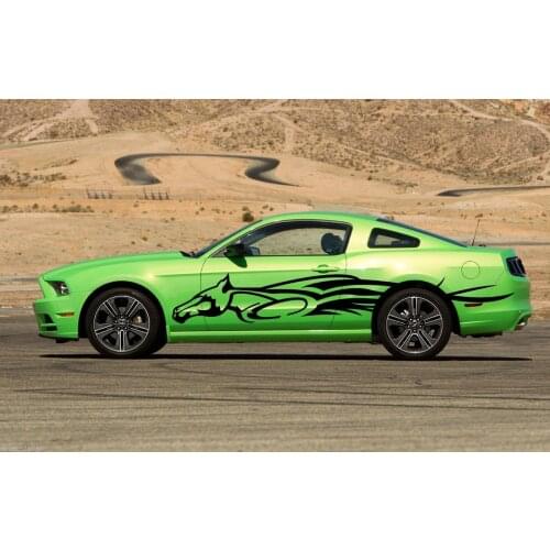 For 2Pcs Mustang Horse Vinyl Decal Door Hood Reflective Sticker Car Truck Vehicle Tribal styling