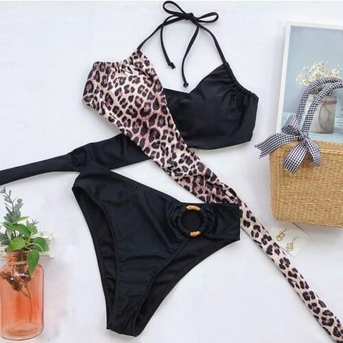 2 pieces 2021 swimsuit tankini summer swimming sbort set sexy beachwear bandage bikini Leopard print bathing suit swimwear women