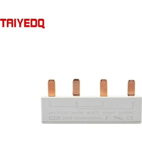 Copper Busbar Overvoltage 2P 4-tooth 63A bus bar connection bar copper bar for circuit breaker PIN type