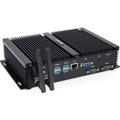 Fanless Industrial Mini PC Intel Core i7 8550U i5 8250U i3 8145U 7020 Win10 Linux dual DDR4 64GB RAM 2*RS232 Server VGA wifi
