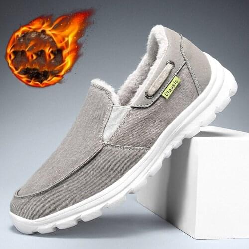 Men Big size 47 48 Winter Warm Plush Casual Shoes Male Slip On Loafer Business Driving Zapatos Hombre SapatosOutdoor Sneakers