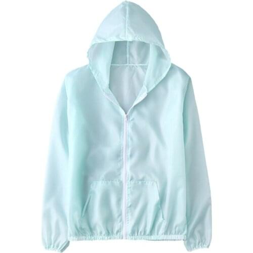 Solid Running Tops UV Sun Protect ClothingTransparent Long Sleeve Jackets Light Weight Summer Beach Wear Sunscreen