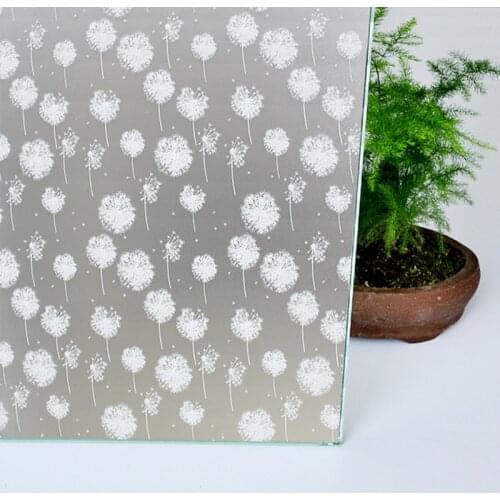 Dandelions Pattern Window Film for Privacy Peel and Stick Adhesive Decorative Sticker for Home Bathroom Shower Living Room
