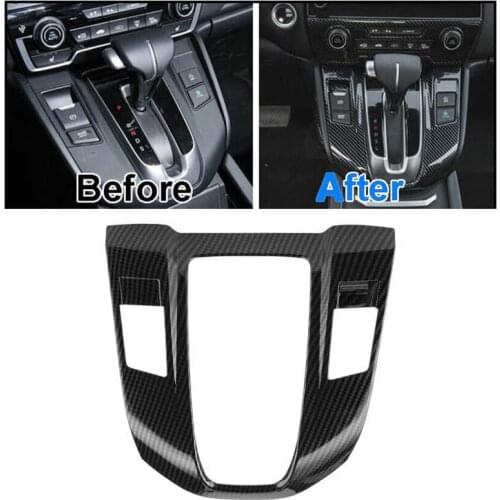 Carbon Fiber Style Gear Shift Box Panel Cover Trim Fit for Honda CRV 2019 2020 Car Accessory