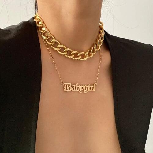 Tocona Bohemian Letter Pendant Necklace for Women Gold Color Alloy Metal Multilayer Sweater Chain Jewelry Festival Gift 16720