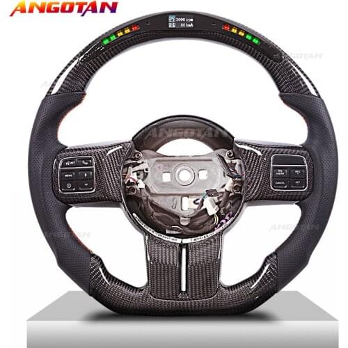 Perforated leather LED Carbon Fiber Steering Wheel Sprort Car volante esportivo Fit For Jeep
