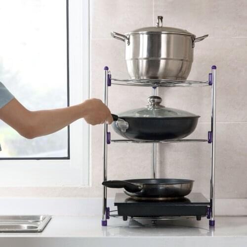 Carbon Steel Kitchen Pot Storage Rack Cutting Board Rack Saucepan Frying Pan Pot Storage Rack Shelf Stand Kitchen Organizer