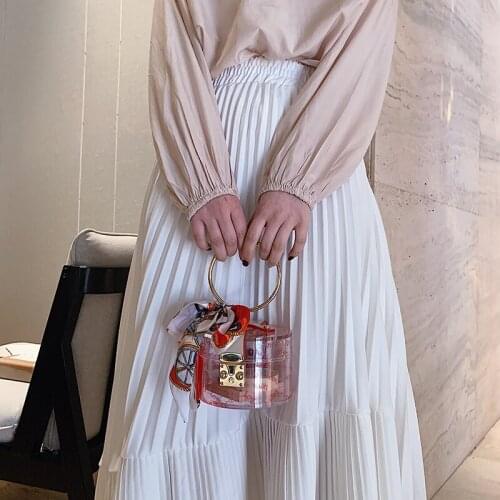 PVC Transparent Acrylic Box Women Clutch Shoulder Messenger Chain Evening Bag Ladies Square Package Clear Plastic Handbags Bags