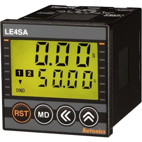 LE4SA Timer, Backlit LCD, 1/16 DIN, 10 Mode, Multi-Range, SPDT, 24-240VAC~, 24-240VDC ( socket required)