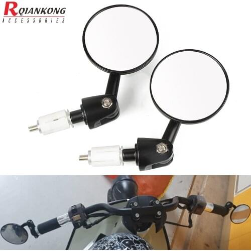 Universal Motorcycles Handlebar Round Bar End Rearview Side Mirrors For yamaha yzf r3 yz 125 250 ybr xt fz6 mt 09 07 r15 xj6 fz1