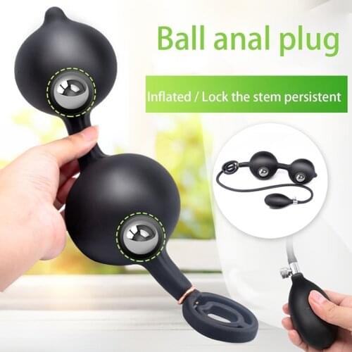 Expand Inflatable Beads Huge Butt Plugs Cock Ring Prostate Massage for Men Sex Toys Anal Plug Dilator Dildo for Anal Sexshop