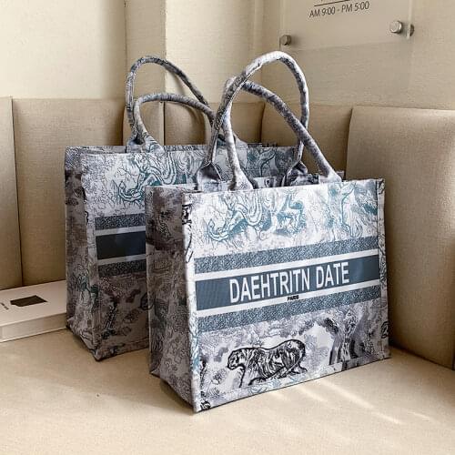 Letter Design Denim Shoulder Bags Women Lager Capacity Handbags Vintage Canvas Totes For Female Portable Ol Business Briefcase