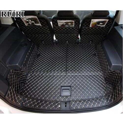 High quality! Full set car trunk mats for Volkswagen Touran 7 seats 2019-2015 durable boot carpets cargo liner for Touran 2017