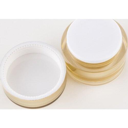 High Quality 5g 10g 15g 20g 30g Golden Acrylic Plastic Cosmetic Jars Empty Face Cream Refillable Bottles Sample Jar F20171045