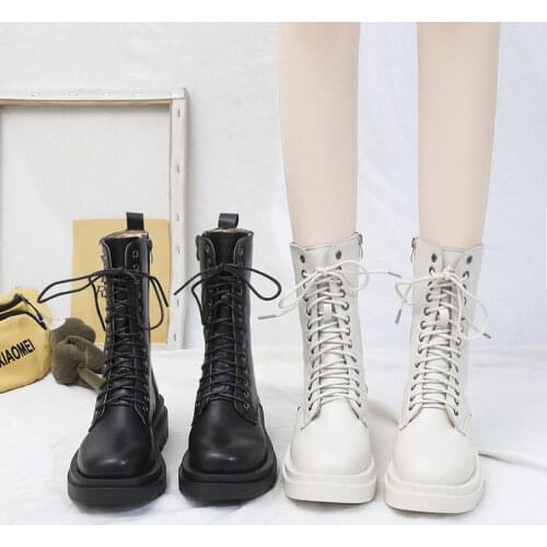 2021 Boots Women Leather Shoes For Winter Boots Shoes Woman Casual Autumn Leather Botas Mujer Female Ankle Boots