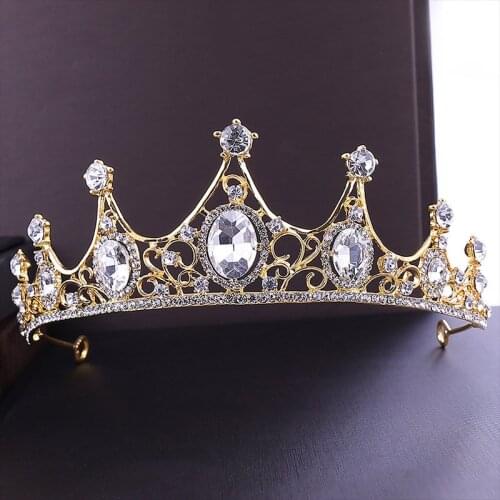 Women Luxury Tiaras And Baroque Crowns Alloy Princess Pageant Engagement Wedding Hair Accessories Bridal Jewelry Crystal Diadem