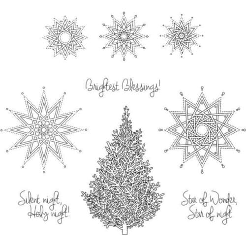 Stars stamp Clear Stamp for Scrapbooking Transparent Silicone Rubber DIY Photo Album Decor Z87