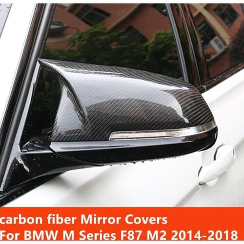 2pcs carbon fiber Mirror Covers Left Right Side Rearview Mirror Cover Cap For BMW M Series F87 M2 2014-2018 Car Accessories