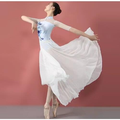 85cm Long Chiffon Ballet Skirt Burgundy Wine Red White Black Adult Ballerina Swan Lake Dance Elastic Waist Expansion Skirts