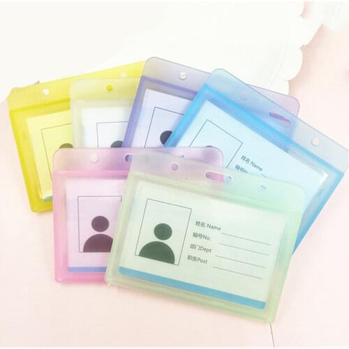 Transparent Plastic Card Sleeve ID Badge Case Clear Bank Credit Card Badge Holder Accessories