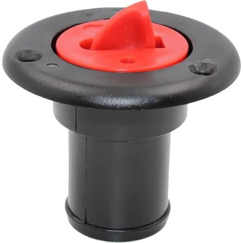 Black Nylon 38mm 1 1/2" Fuel Gas Deck Filler & Red Cap Flush Mount for Boat