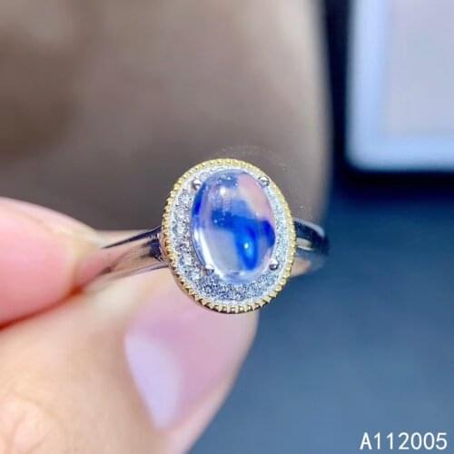 KJJEAXCMY Fine Jewelry 925 Sterling Silver Inlaid Natural Moonstone New Female Ring Popular Support Detection