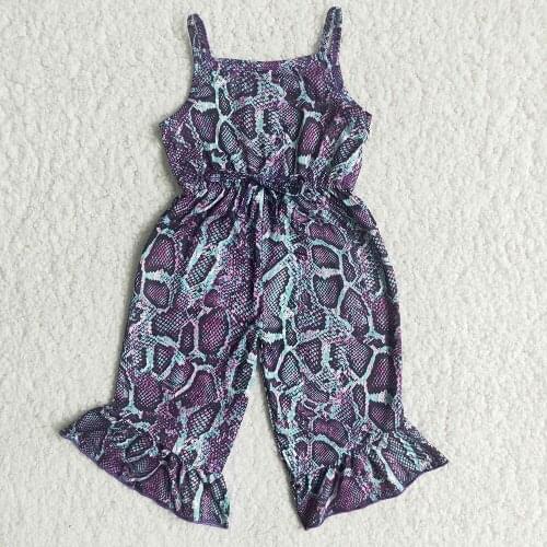 Baby girls Sling Jumpsuit For Summer Infants Print Ruffle Rompers Children Fashion Elastic Waist Overalls