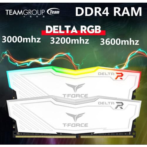 TEAMGROUP Delta RGB DDR4 RAM 8GB 16GB (2x8GB) 3000MHz CL16 3200MHZ 3600MHZ Desktop Gaming Memory Module