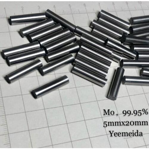 Molybdenum Metal Column High Density Mo 99.95% Pure Size 5x20mm Weighs about 3.95g Each