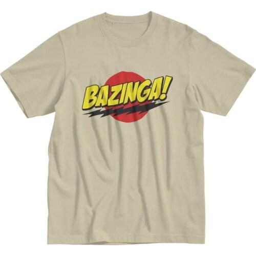 The Big Bang Theory T Shirt for Men Pre-shrunk Cotton Tshirt Fashion Tee Short Sleeved Bazinga Sheldon Cooper Geek TBBT T-shirts
