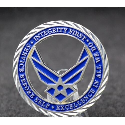 Silver Plated U.S. Air Force Core Values Commemorative Challenge Coin Art Craft