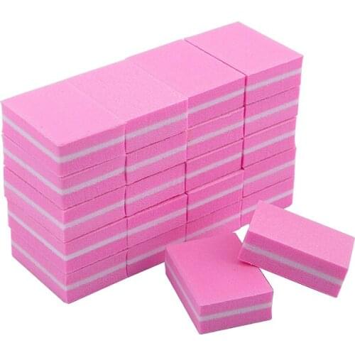 100Pcs Professional Nail Files 100/180 Sponge Mini Sanding Nail File Buffer Block For Polishing Grinding Nail Art Tips Tools