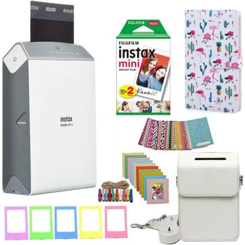 Fujifilm INSTAX Share SP-2 Smart Phone Printer and Accessories Full Set (Silver/Golden) Including Films/Album/Case/Stickers etc