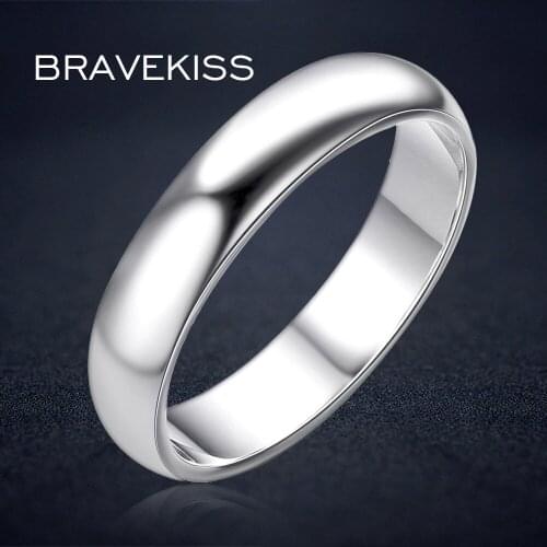 BRAVEKISS wedding simple plain ring bands solid ring copper promise women engagement jewelry bague anillos BJR0097B