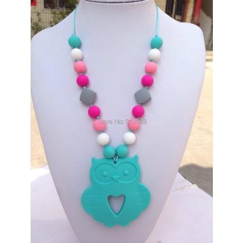 Silicone Teething Necklace/Pendant-owl Teething Toy - Baby chew owl penadnt - Pendant Nursing Necklace