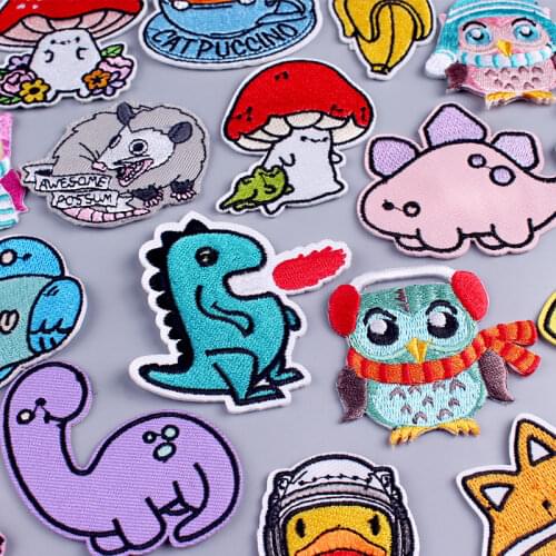 Diy Cute Animal Patch Embroidery Patch Clothing Dinosaur Applique Iron On Patches On Clothes Embroidered Patches For Clothing