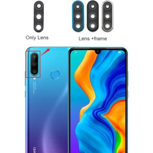 2/PCS New Back Rear Camera Glass Lens With Cover Frame Holder And Glue Sticker Adhesive For Huawei P30 Lite 24 48 MP