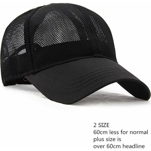 WJ059A Plus big size 65cm Snapback Big Headline Special XL Men Mesh Truck hat Baseball Caps