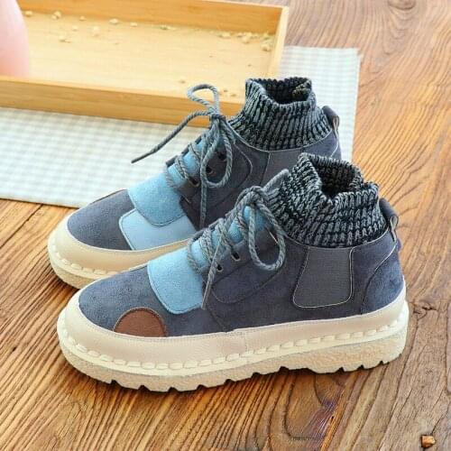 Mori Retro Literary Womens Shoes College Wind Color Matching Short Boots Wool Mouth Martin Boots Handmade Soft-Sole Ankle Boots