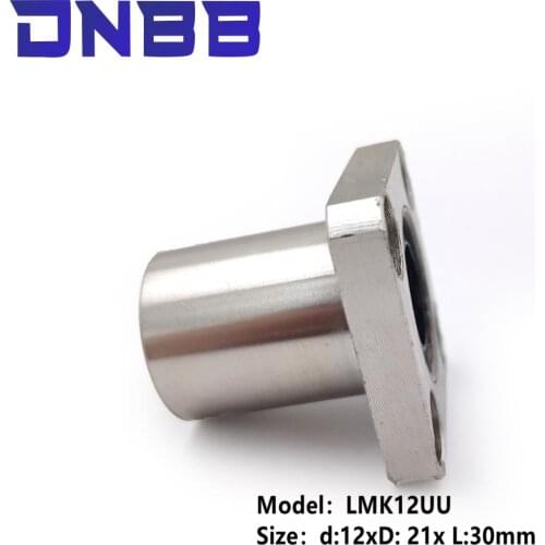 1pc LMK12UU Nickel plating flange linear bearing for 3D printer linear Rod 12mm LMK12 lmk12 12mm shaft