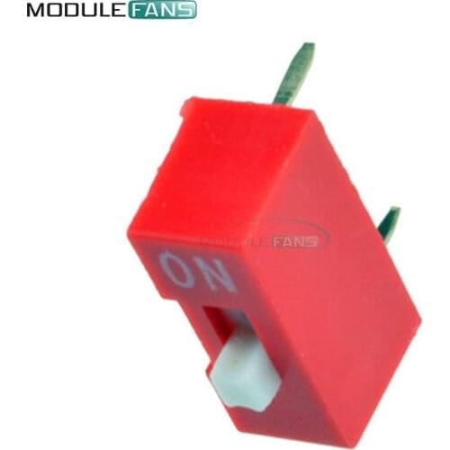 10Pcs Slide Type Switch Module 1-Bit 2.54mm 1 Position Way DIP Red Pitch