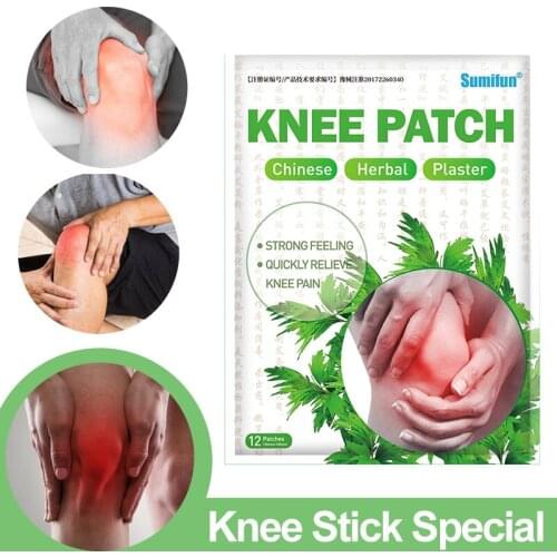 12pcs Sumifun Wormwood Extract Knee Plaster Relieving Sticker Rheumatoid Arthritis Sprains Patch Knee Joint Ache Pain Killer